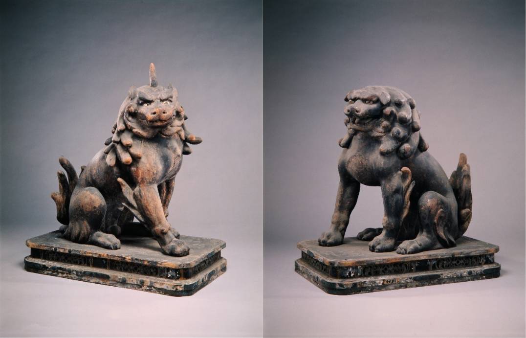源頼朝が奉納したと伝わる鎌倉時代の狛犬・獅子