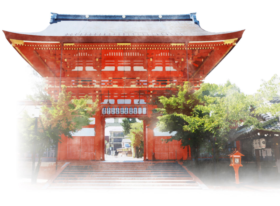 八坂神社の建造物を代表する南楼門