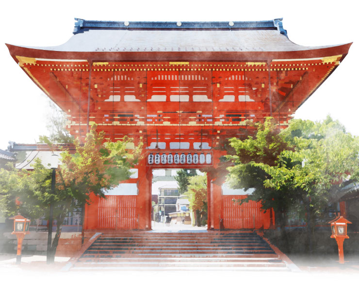 八坂神社の建造物を代表する南楼門